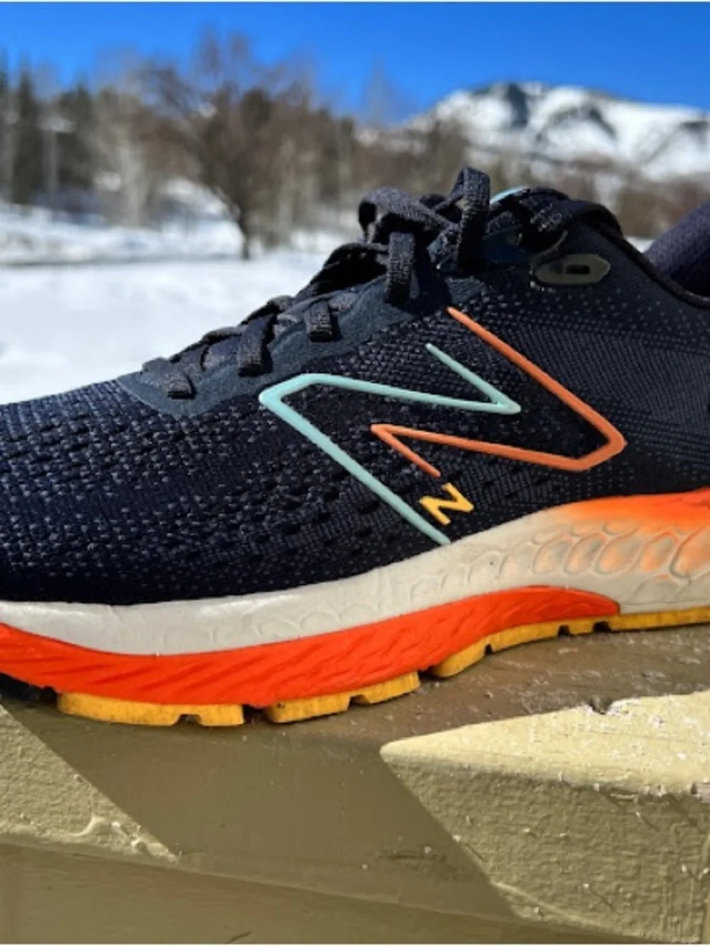 New Balance Navy and Coral 880 Fresh Foam Running Shoes